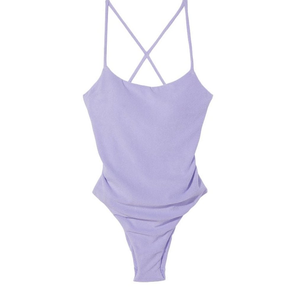 VICTORIA'S SECRET SWIM Essential Scoop One-Piece Swimsuit Terry cloth large NWT - Picture 3 of 8